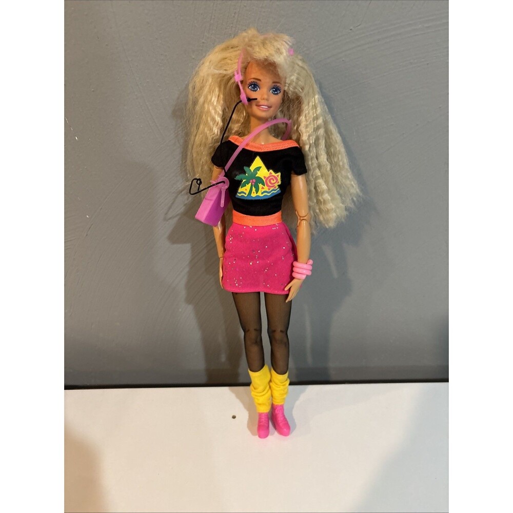 Barbie Doll Vintage 1990s Redressed In Glitter Hair Barbie Outfit